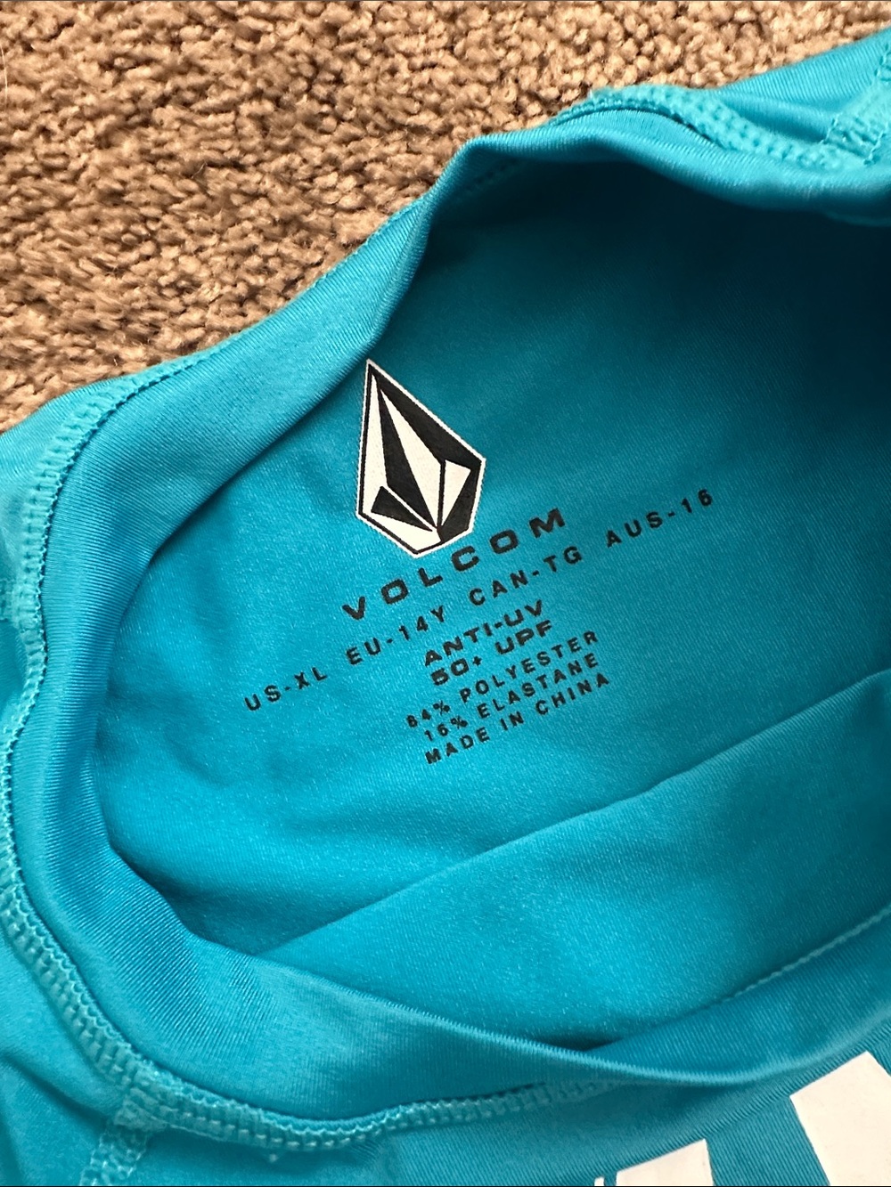 Volcom Turquoise Long Sleeve Logo Rash Guard - Picture 2 of 2